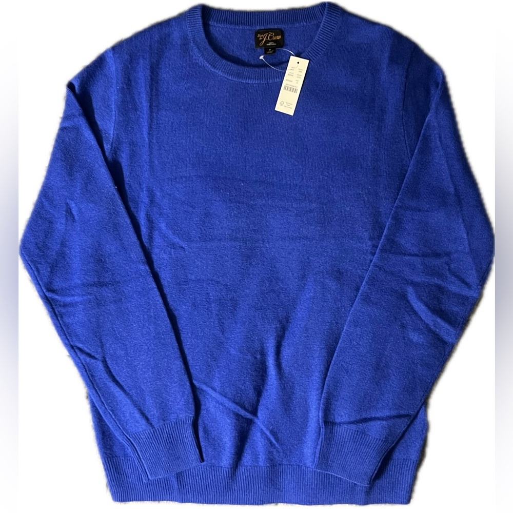 NWT J.Crew 100% Cashmere Crew Sweater - Cornflower Blue - Size S - No Snags/Hole
